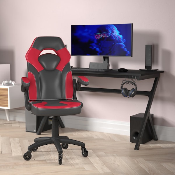 Flash Furniture Red LeatherSoft Gaming Chair - Skate Wheels CH-00095-RED-RLB-GG - main